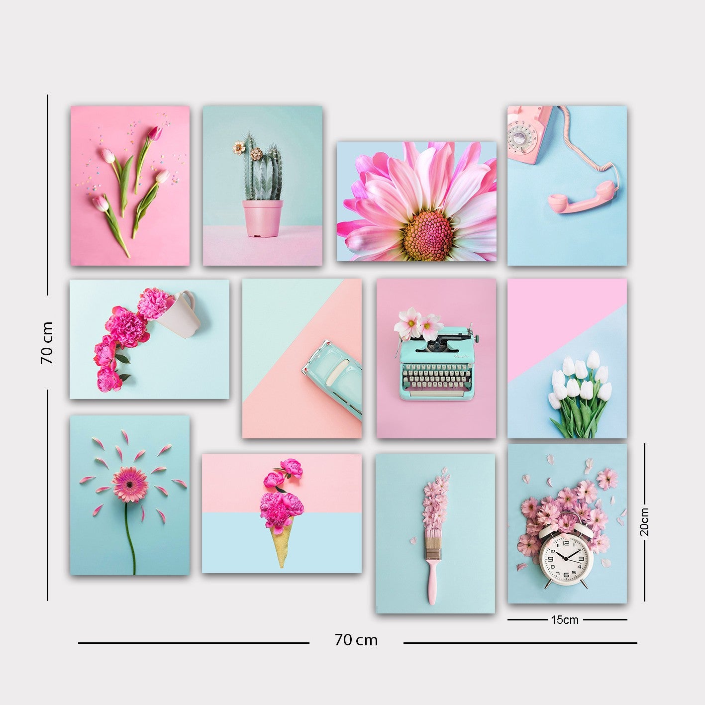 Conjunto Decorativo MDF 12 Peças Multicolor - Arte Moderna