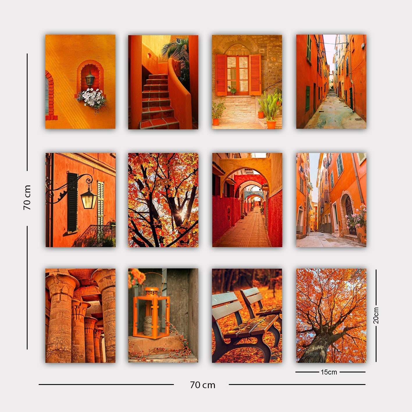 Conjunto 12 Quadros Decorativos MDF Multicolor - Arte Moderna