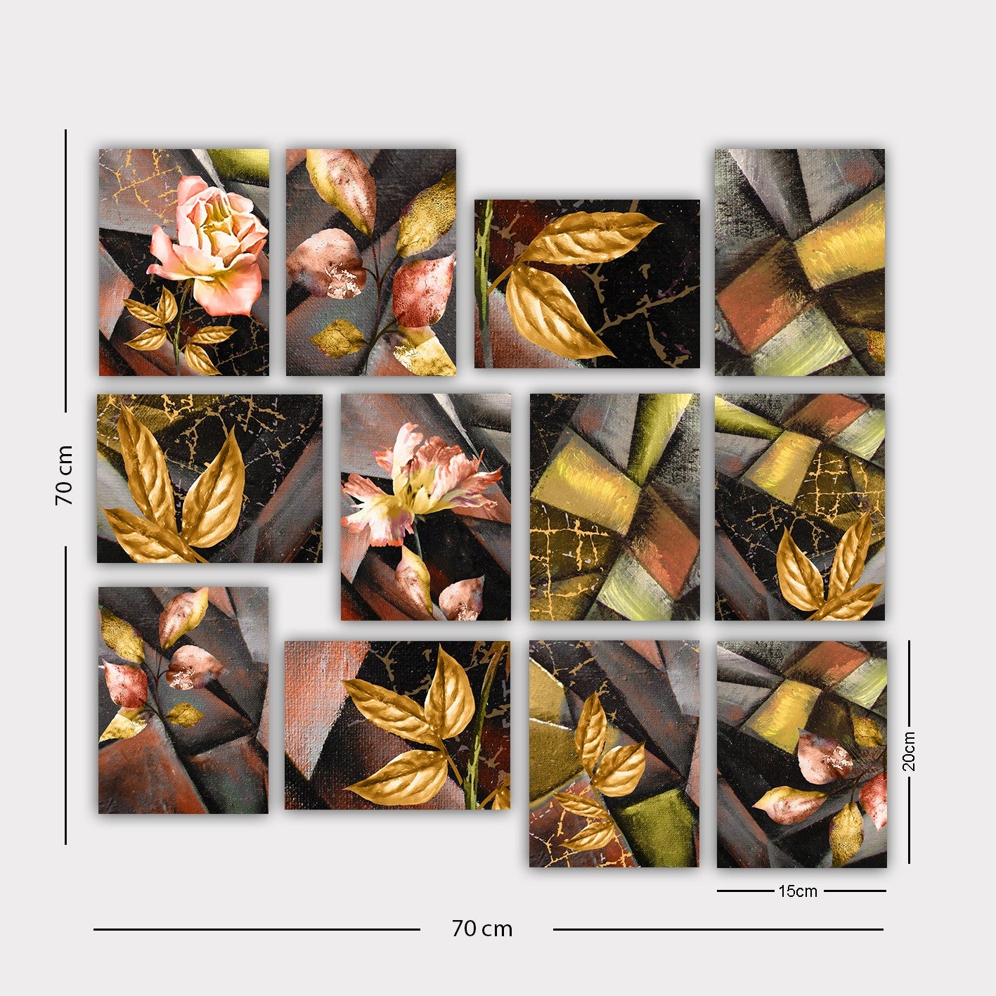 Conjunto 12 Quadros Decorativos MDF Multicolor Premium 20x15cm