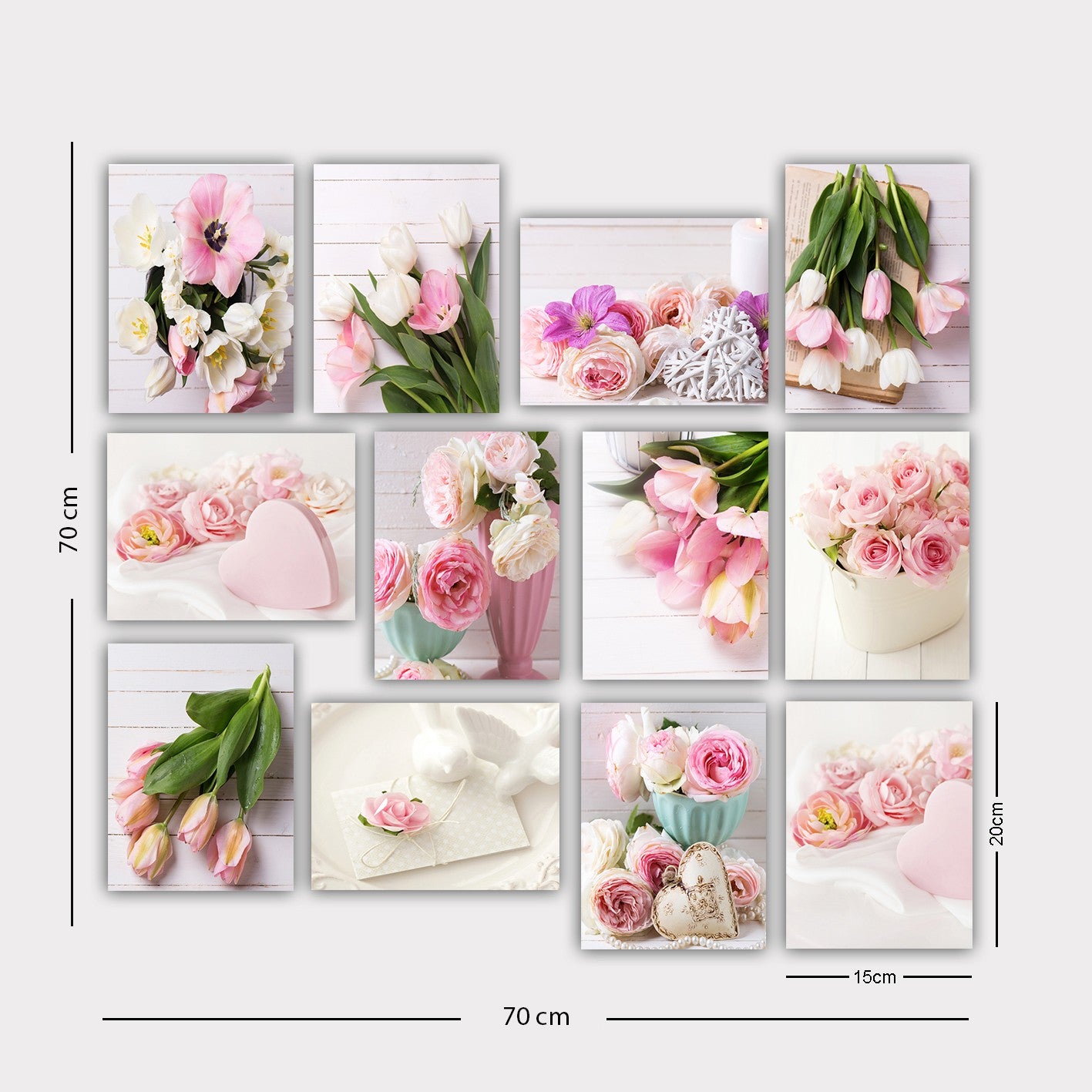 Conjunto 12 Quadros Decorativos MDF Multicolor Premium 20x15cm