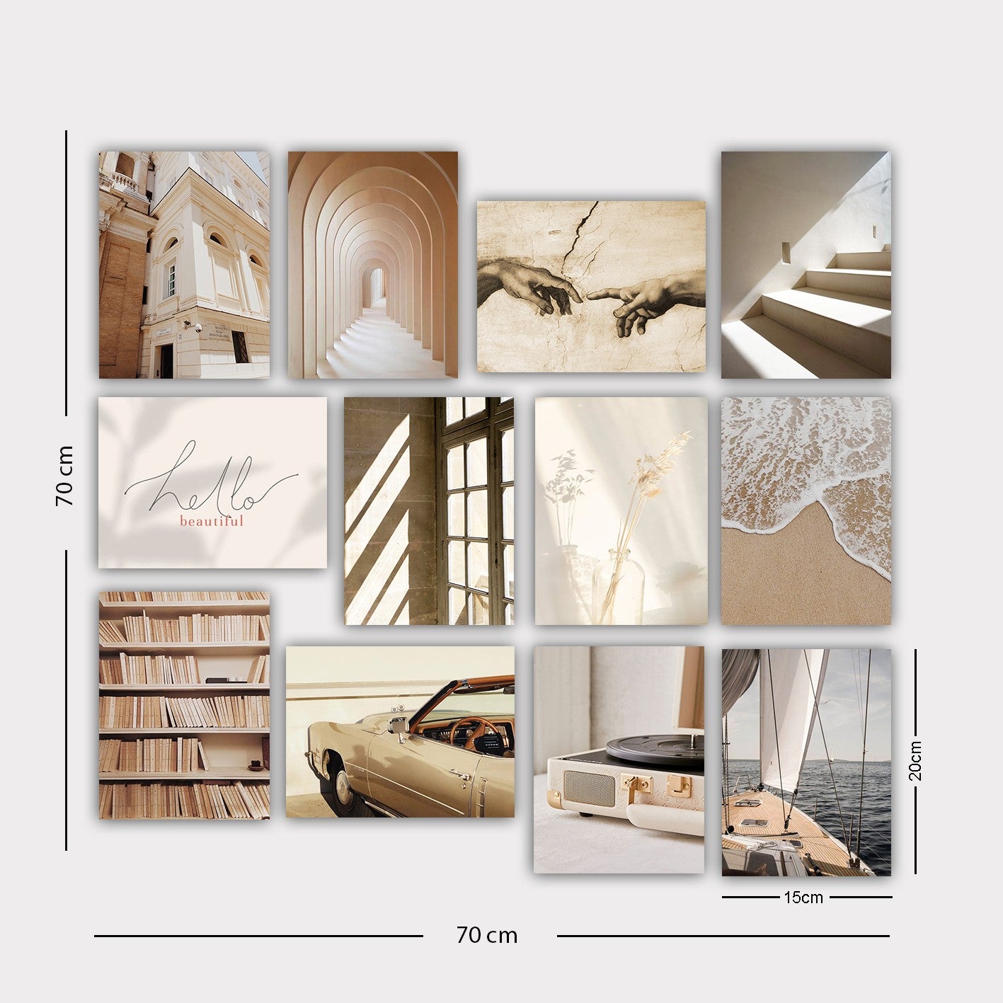 Conjunto 12 Quadros Decorativos MDF Multicolor - Arte Moderna