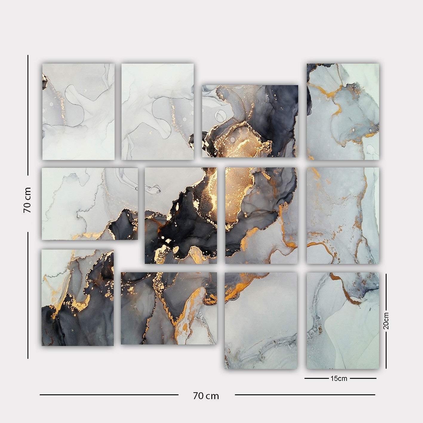 Conjunto 12 Quadros Decorativos MDF Multicolor Premium 20x15cm