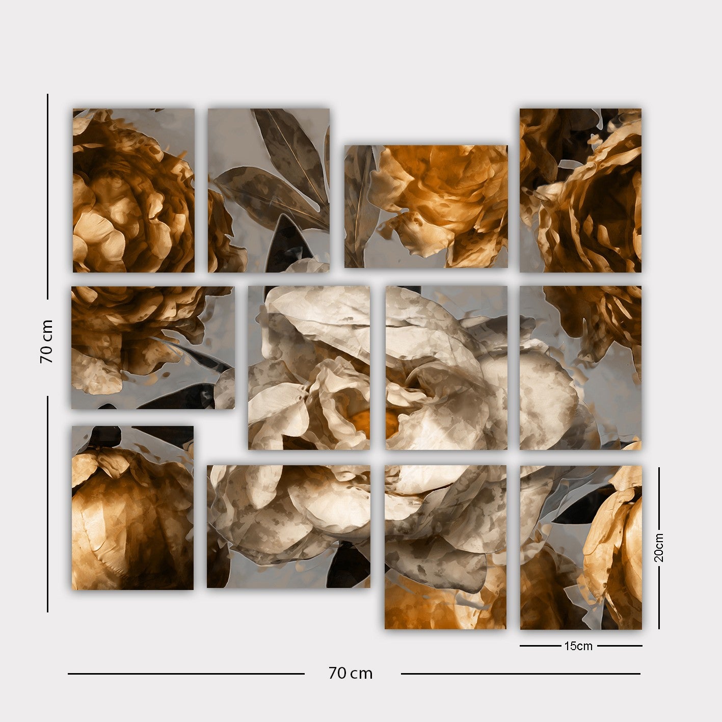 Conjunto Quadros Decorativos MDF Multicolor - 12 Peças Premium