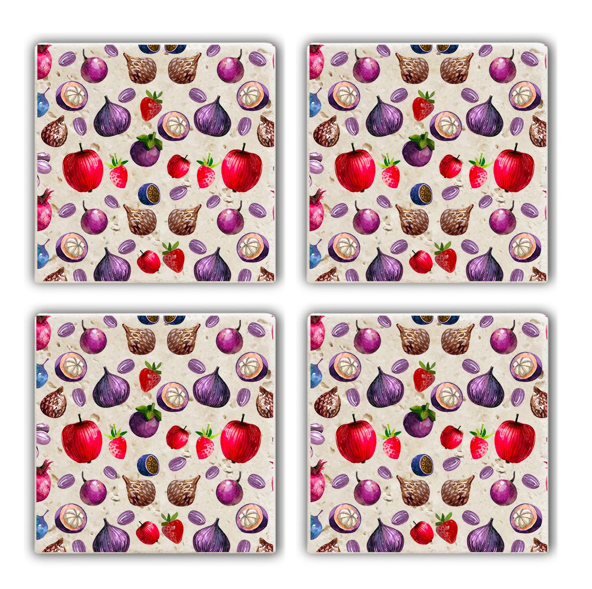 Tapete de vidro de pedra natural – 10 x 10 x 1 cm – Multicolorido