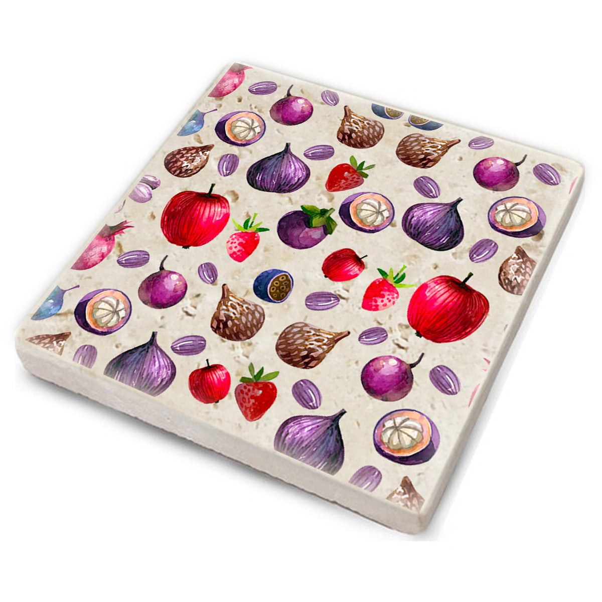 Tapete de vidro de pedra natural – 10 x 10 x 1 cm – Multicolorido