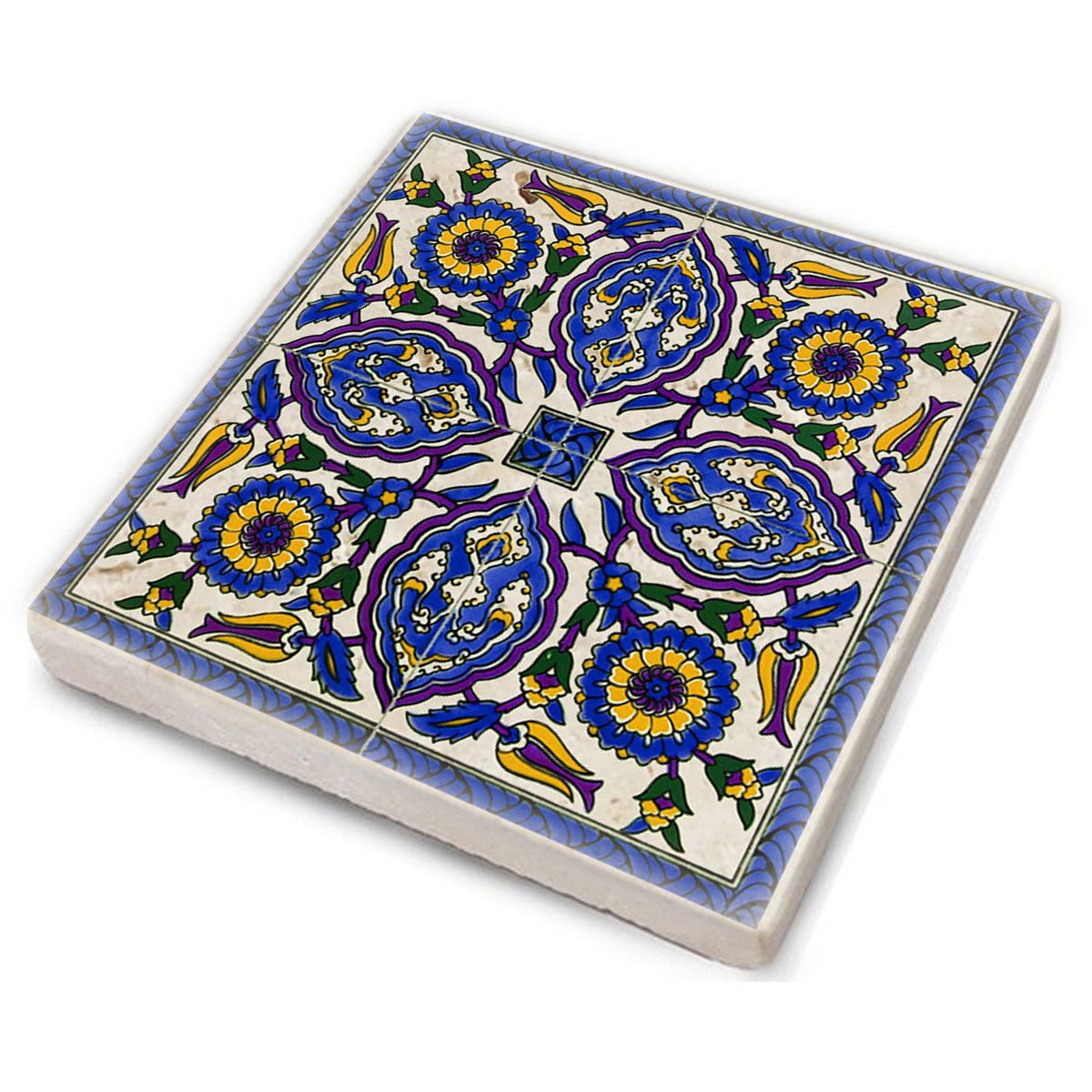 Tapete de vidro – 10 x 10 x 1 cm – Multicolorido – Pedra 100% natural