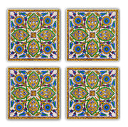 Tapete de vidro – 10 x 10 x 1 cm – Multicolorido – Pedra 100% natural