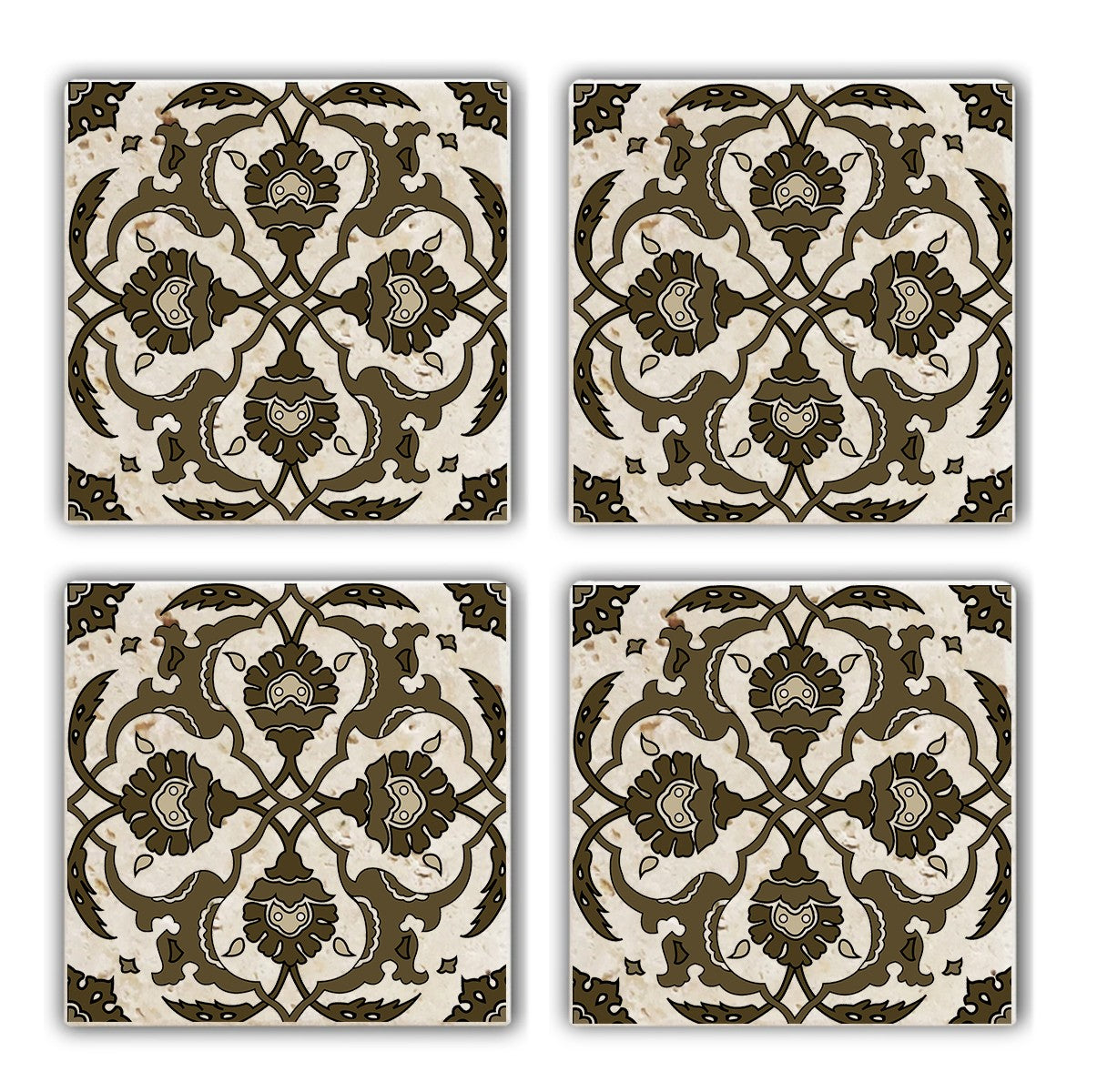 Tapete de vidro em pedra 100% natural – 10 x 10 x 1 cm – Multicolorido