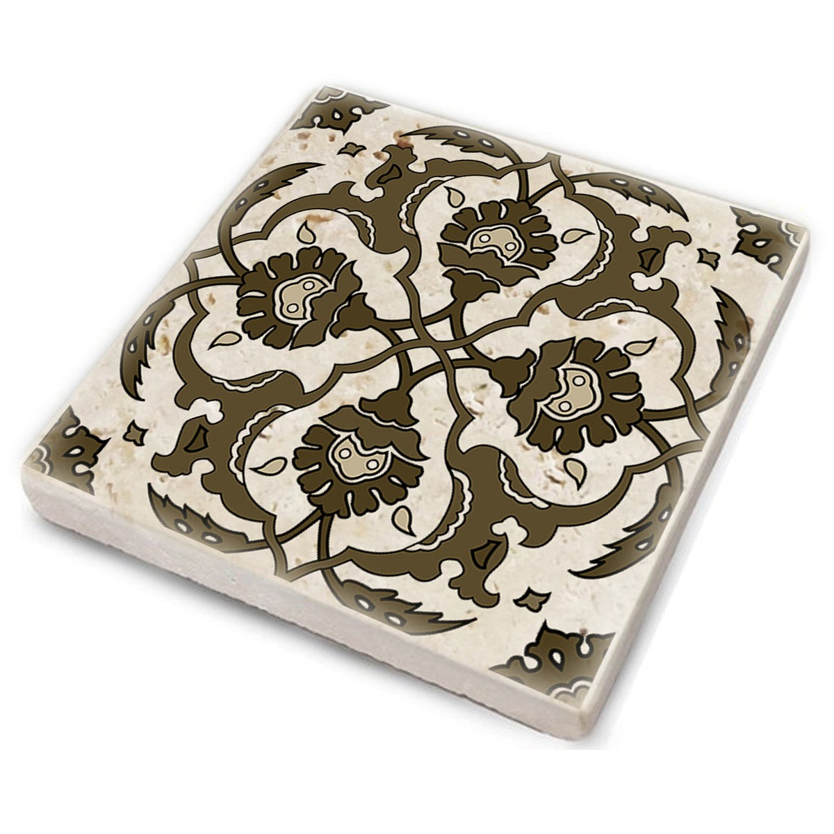 Tapete de vidro em pedra 100% natural – 10 x 10 x 1 cm – Multicolorido