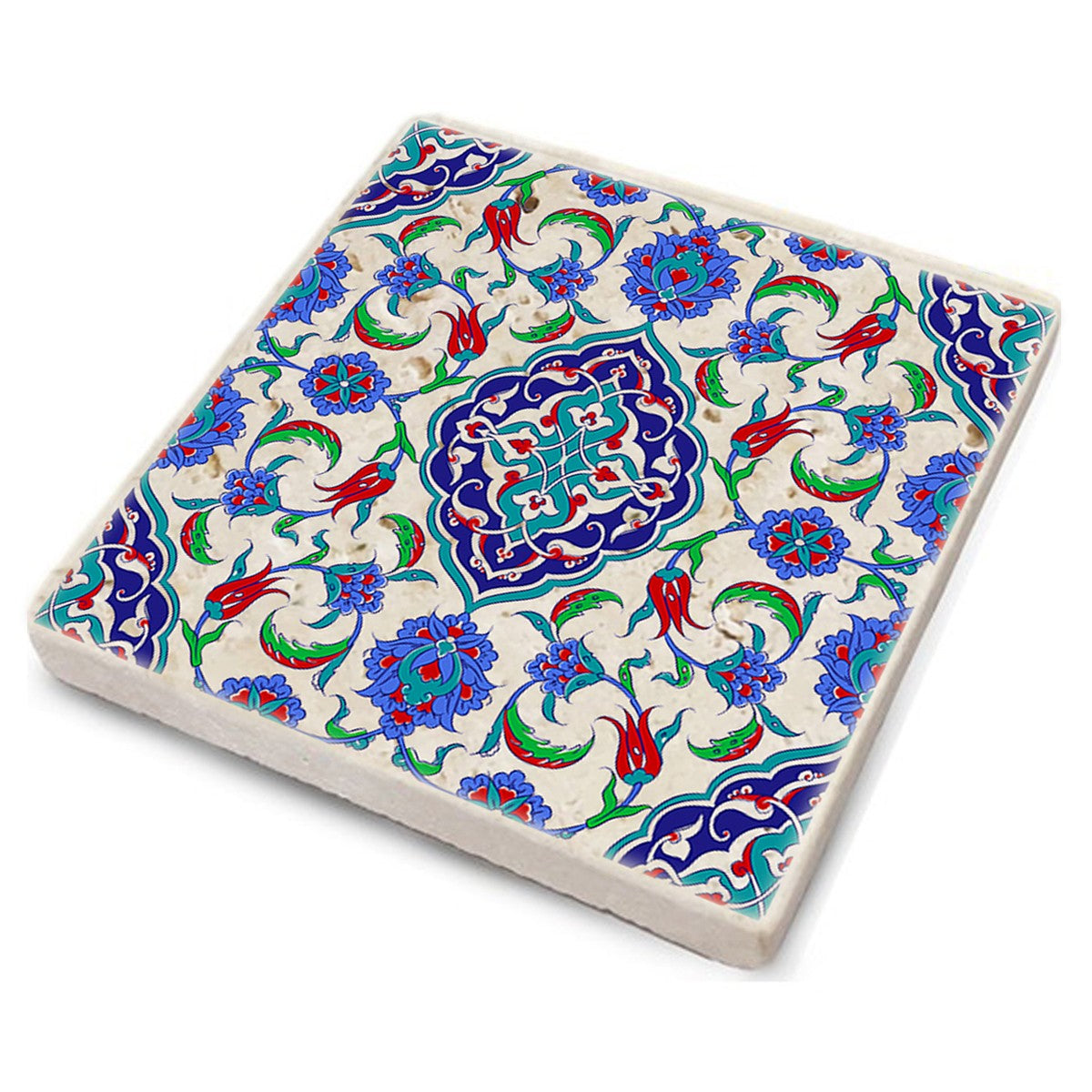 Tapete de vidro – 10 x 10 x 1 cm – Multicolorido – Pedra natural