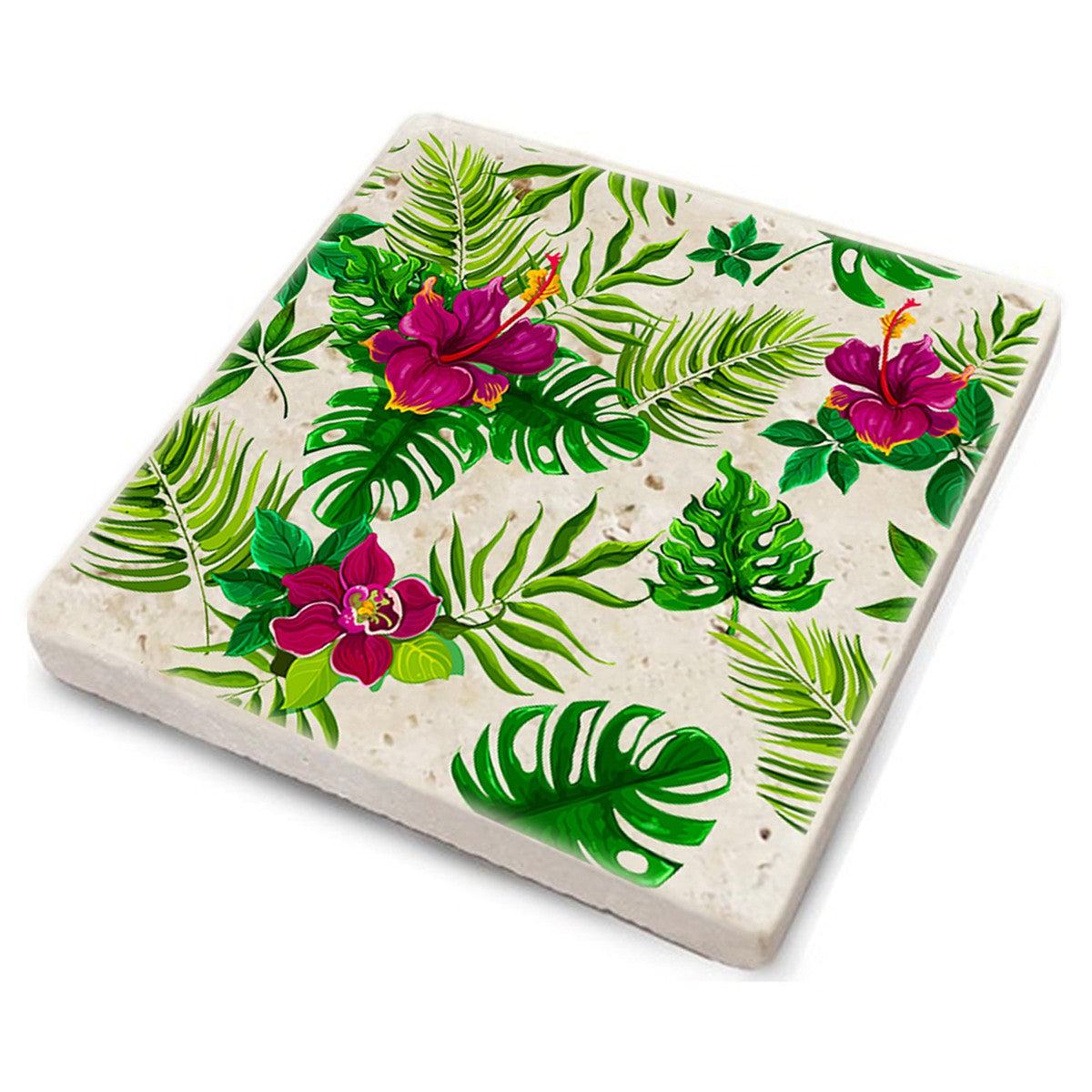 Tapete de vidro – 10 x 10 x 1 cm – Multicolorido – Pedra natural