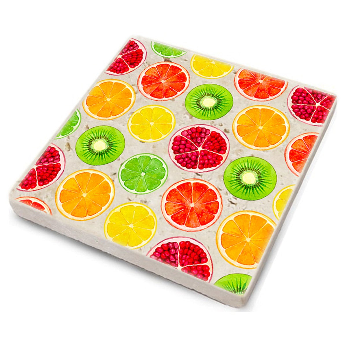 Tapete de vidro – 10 x 10 x 1 cm – Multicolorido – Pedra natural