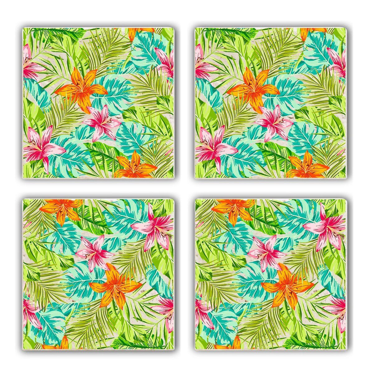 Tapete de vidro em pedra natural – 10 x 10 x 1 cm – Multicolorido