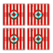 Tapete de vidro (4 peças) – 10 x 10 x 1 cm – Multicolorido – Pedra natural