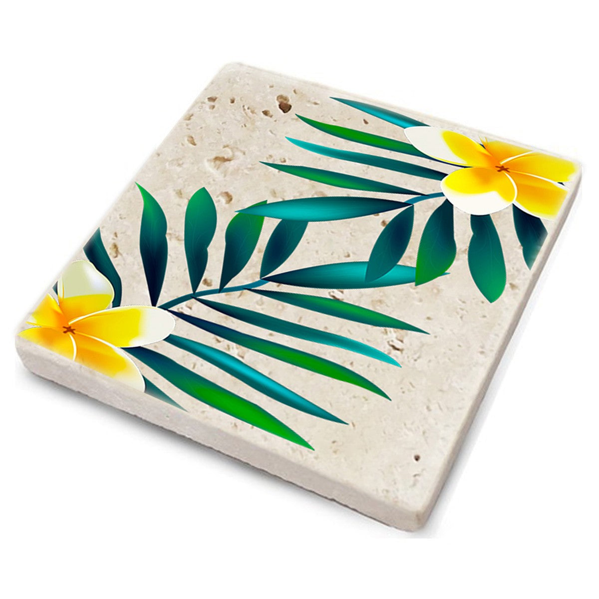 Tapete de vidro em pedra natural – 10 x 10 x 1 cm – Multicolorido