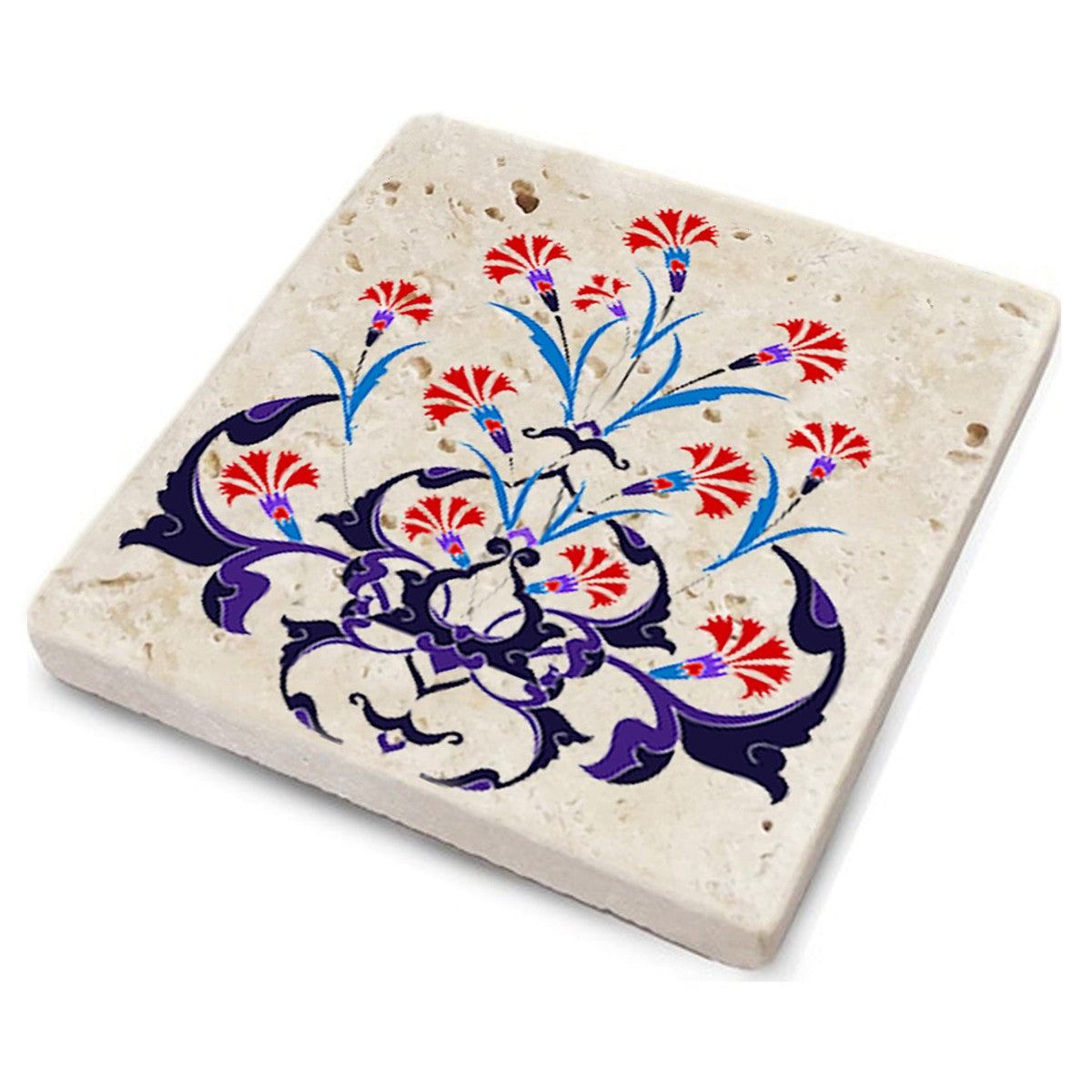 Tapete de vidro – 10 x 10 x 1 cm – Multicolorido – Pedra 100% natural