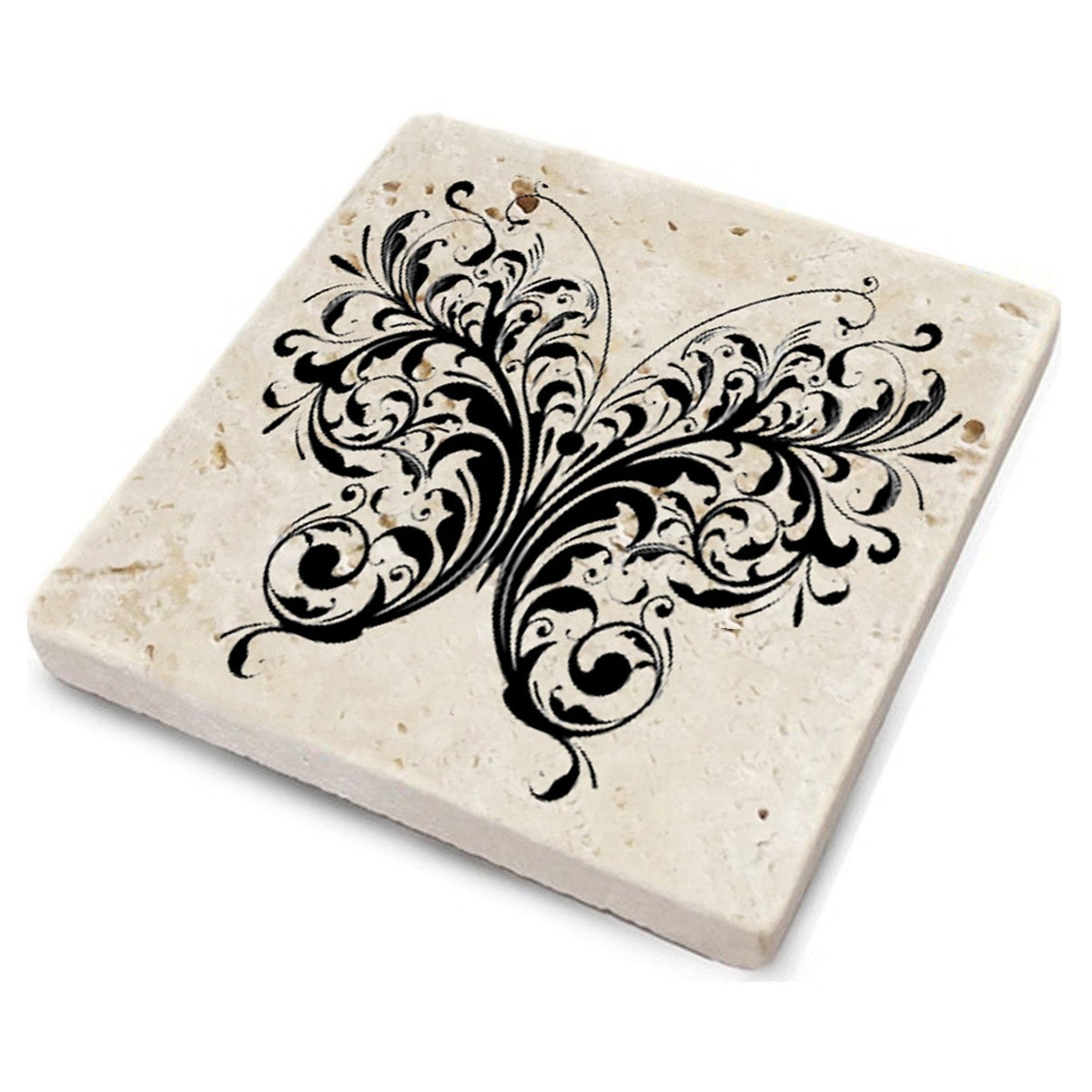 Tapete de vidro – 10 x 10 x 1 cm – Multicolorido – Pedra natural