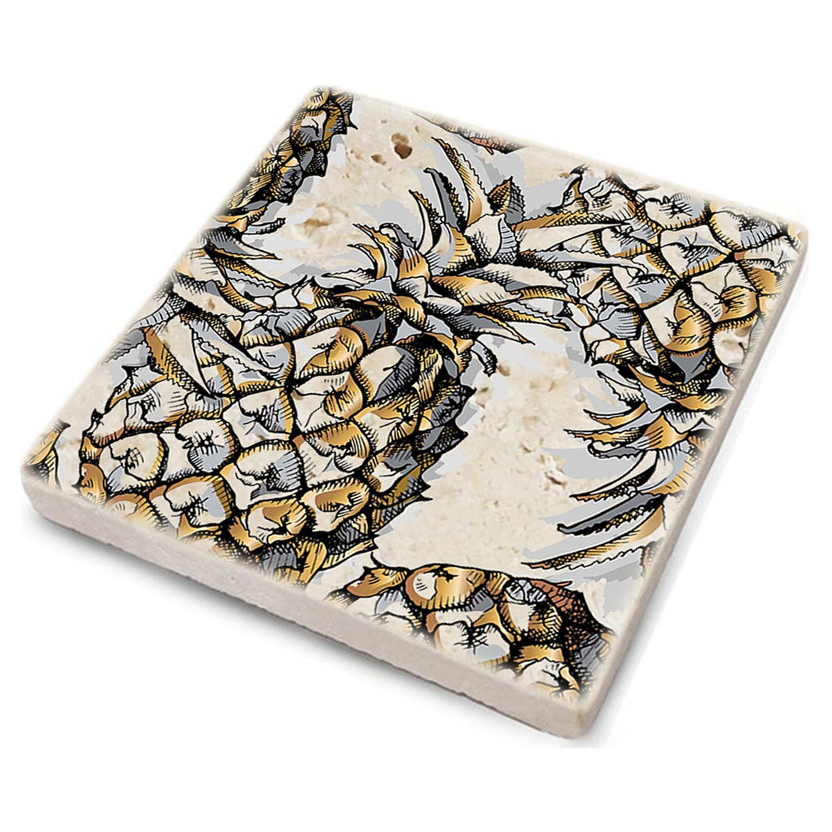 Tapete de vidro em pedra natural – 10 x 10 x 1 cm – Multicolorido – Pedra 100% natural