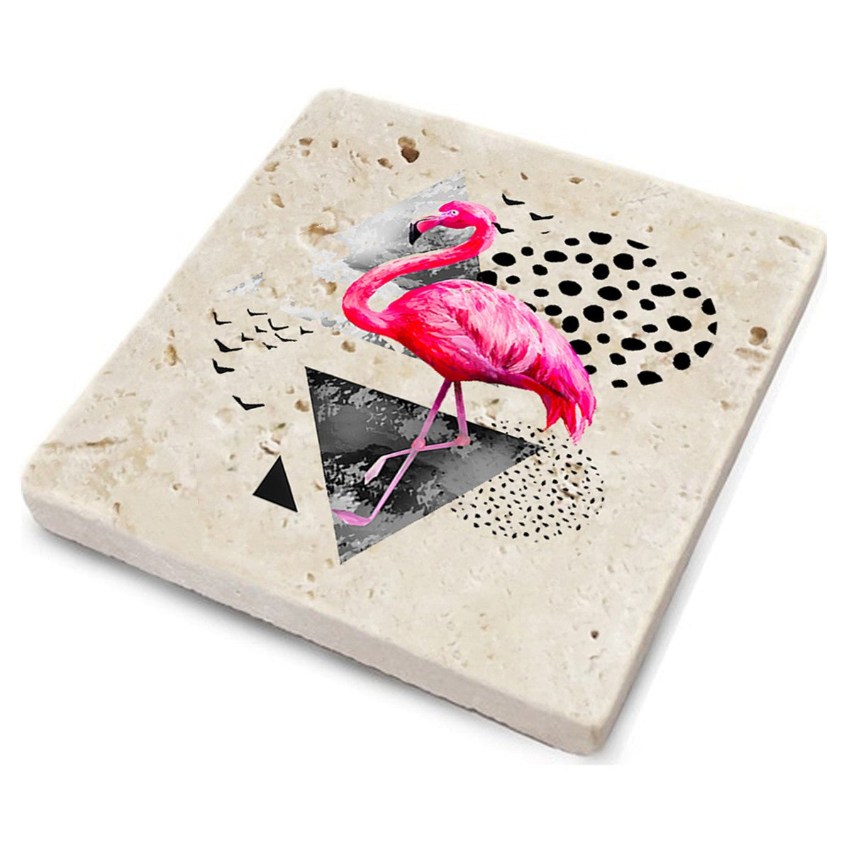 Tapete de vidro em pedra natural – 10 x 10 x 1 cm – Multicolorido