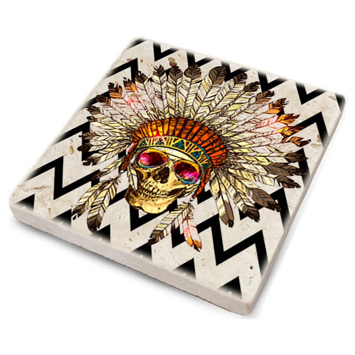 Tapete de vidro em pedra 100% natural – 10 x 10 x 1 cm – Multicolorido