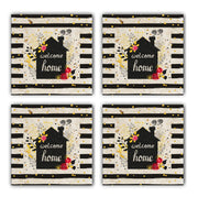 Tapete de vidro – 10 x 10 x 1 cm – Multicolorido – pedra natural