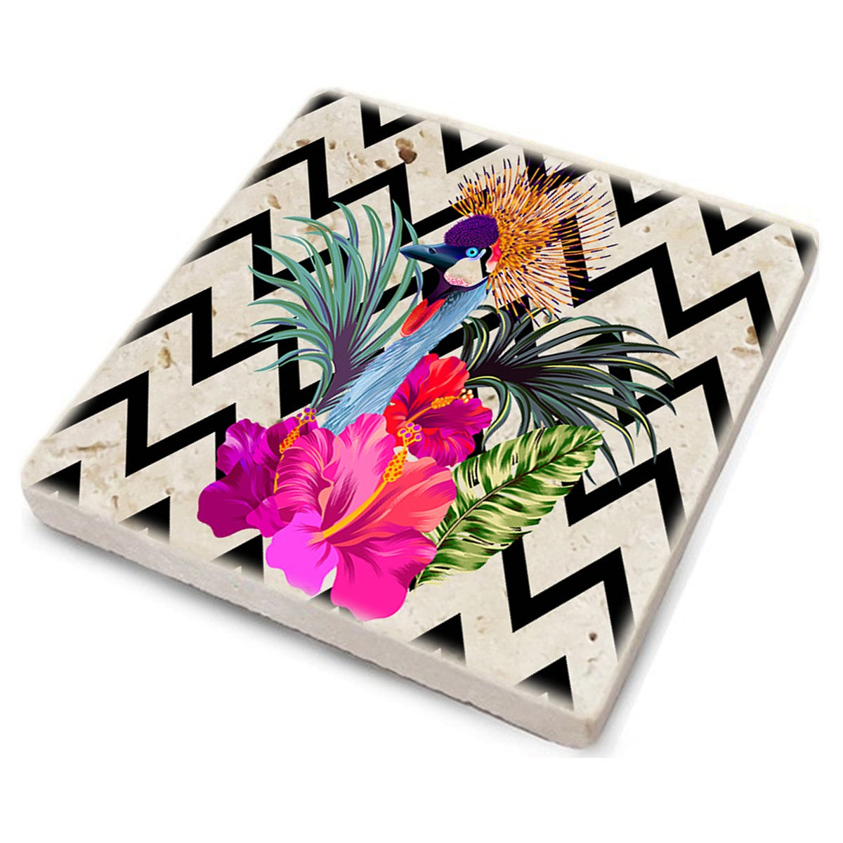 Tapete de vidro – 10 x 10 x 1 cm – Multicolorido – Pedra 100% natural