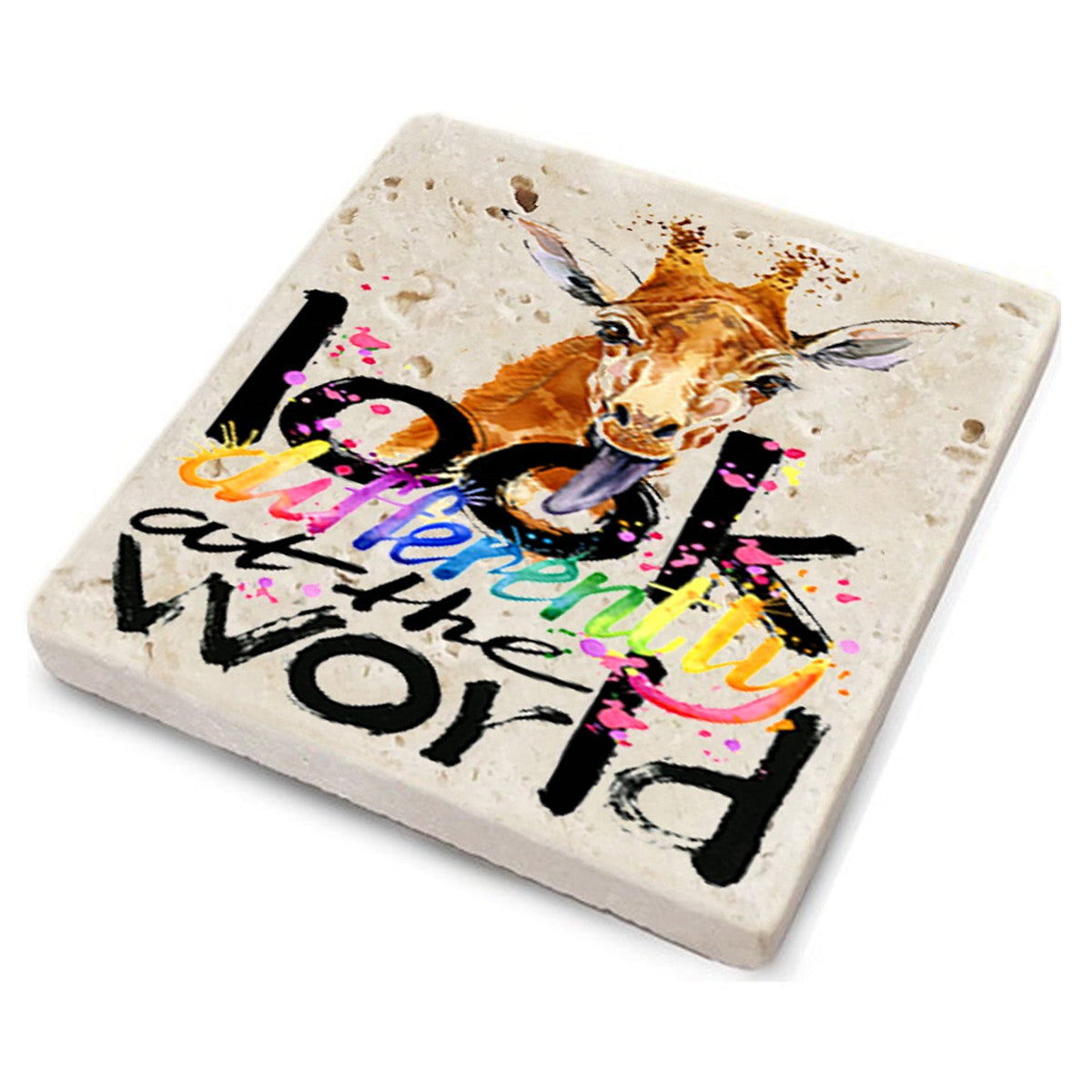 Tapete de vidro em pedra natural – 10 x 10 x 1 cm – Multicolorido – pedra natural