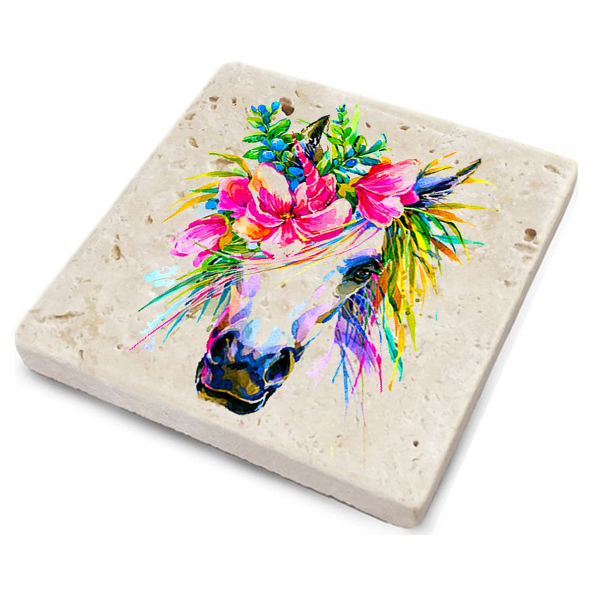 Tapete de vidro em pedra natural – 10 x 10 x 1 cm – Multicolorido