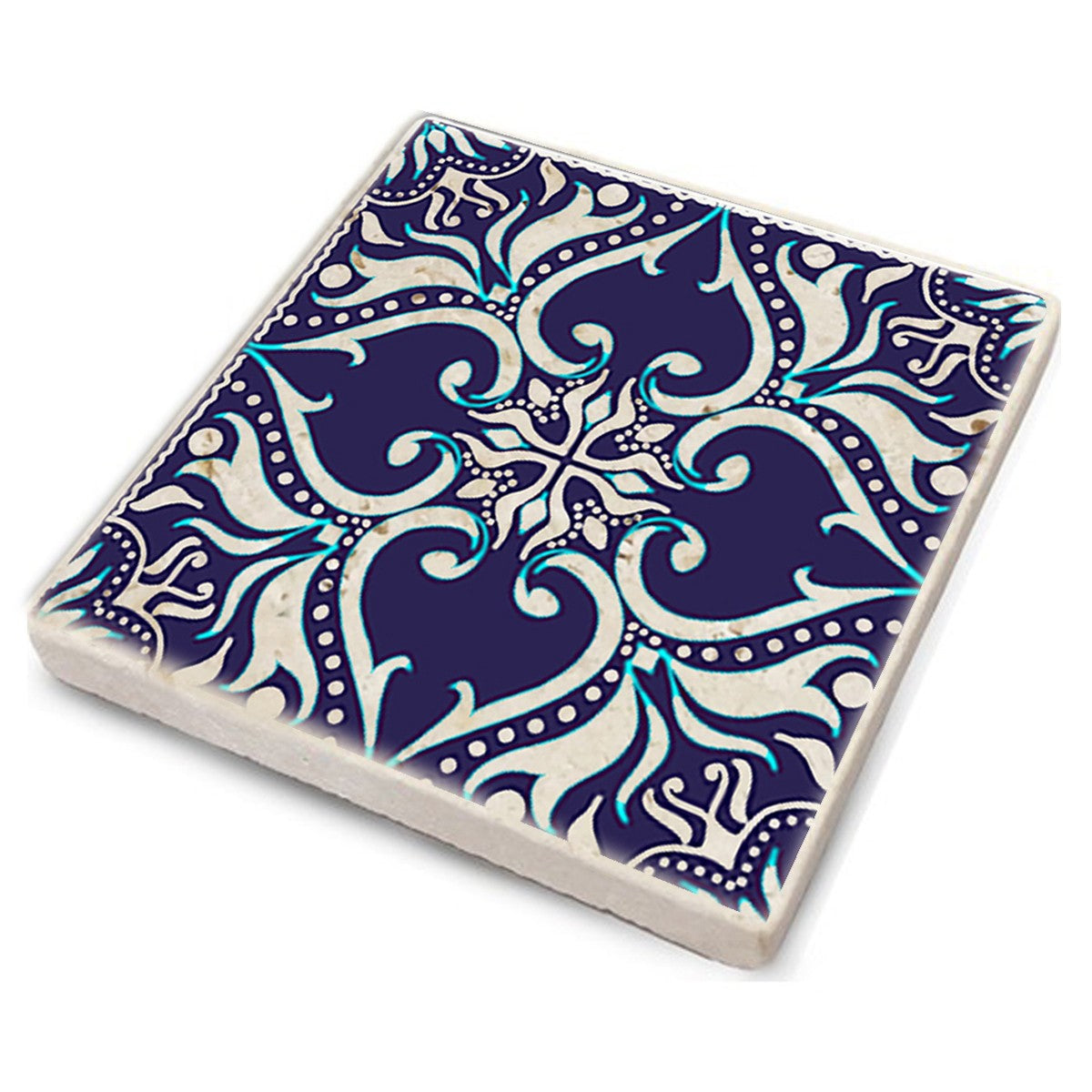 Tapete de vidro – 10 x 10 x 1 cm – Multicolorido – Pedra natural