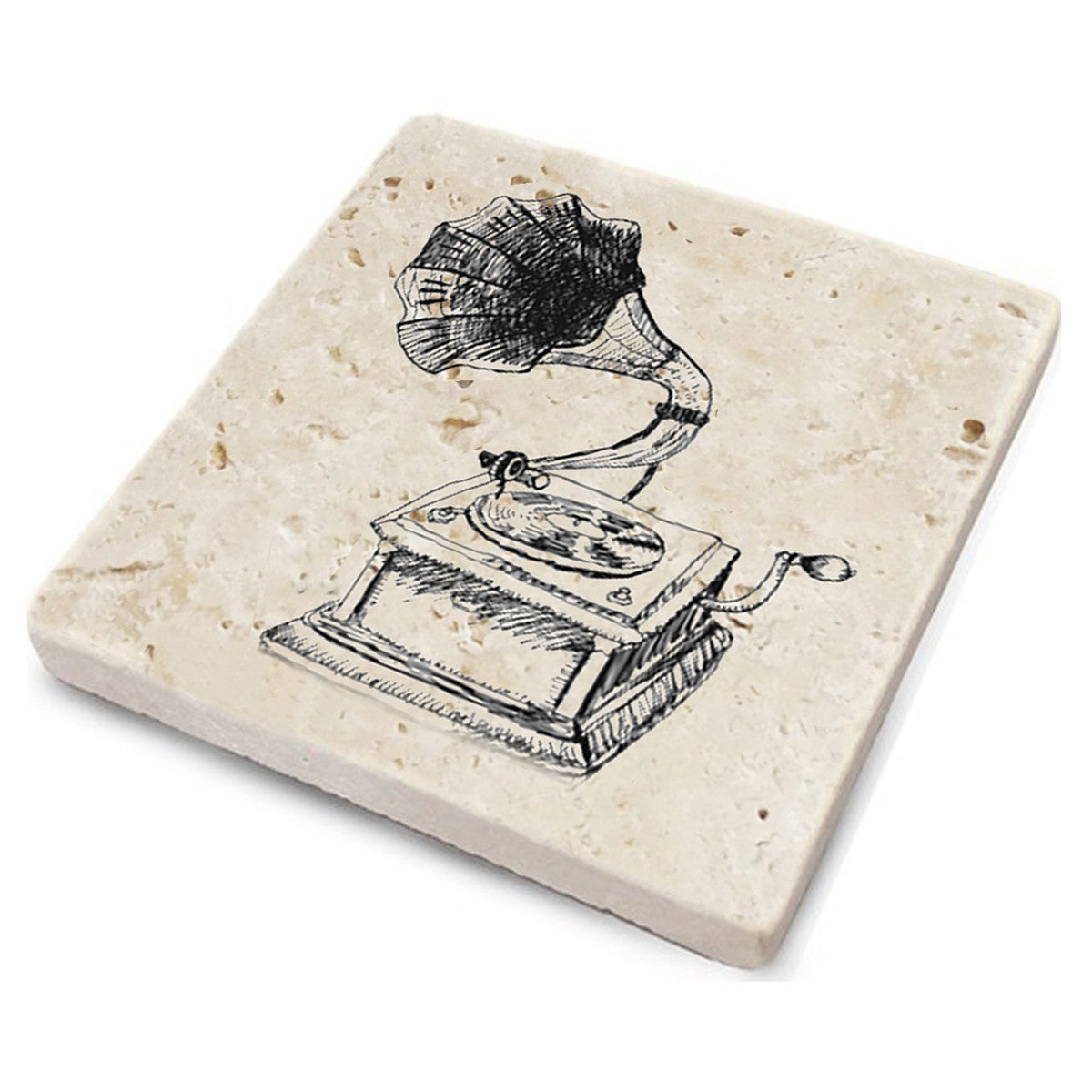 Tapete de vidro (4 peças) – 10 x 10 x 1 cm – Multicolorido – Pedra natural