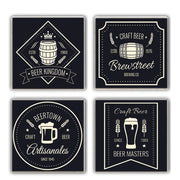 Tapete de vidro – 10 x 10 x 1 cm (4 peças) – Multicolorido – Pedra 100% natural