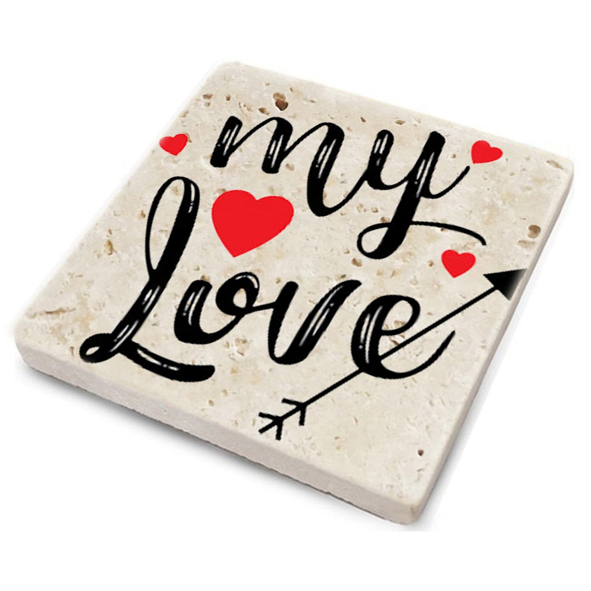 Tapete de vidro (4 peças) – 10 x 10 x 1 cm – Multicolorido – Pedra natural