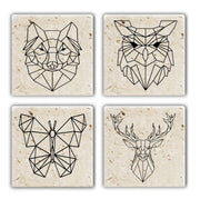 Tapete de vidro em pedra natural – 10 x 10 x 1 cm – Multicolorido