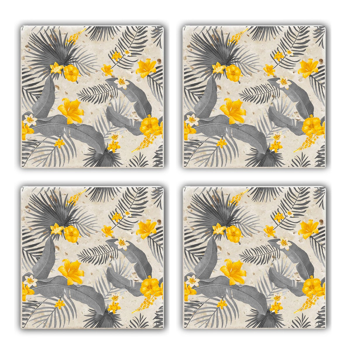 Tapete de vidro em pedra natural – 10 x 10 x 1 cm – Multicolorido