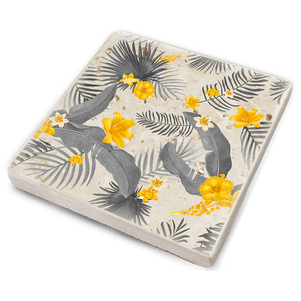 Tapete de vidro em pedra natural – 10 x 10 x 1 cm – Multicolorido