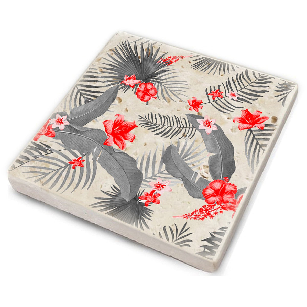 Tapete de vidro – 10 x 10 x 1 cm – Multicolorido – Pedra natural