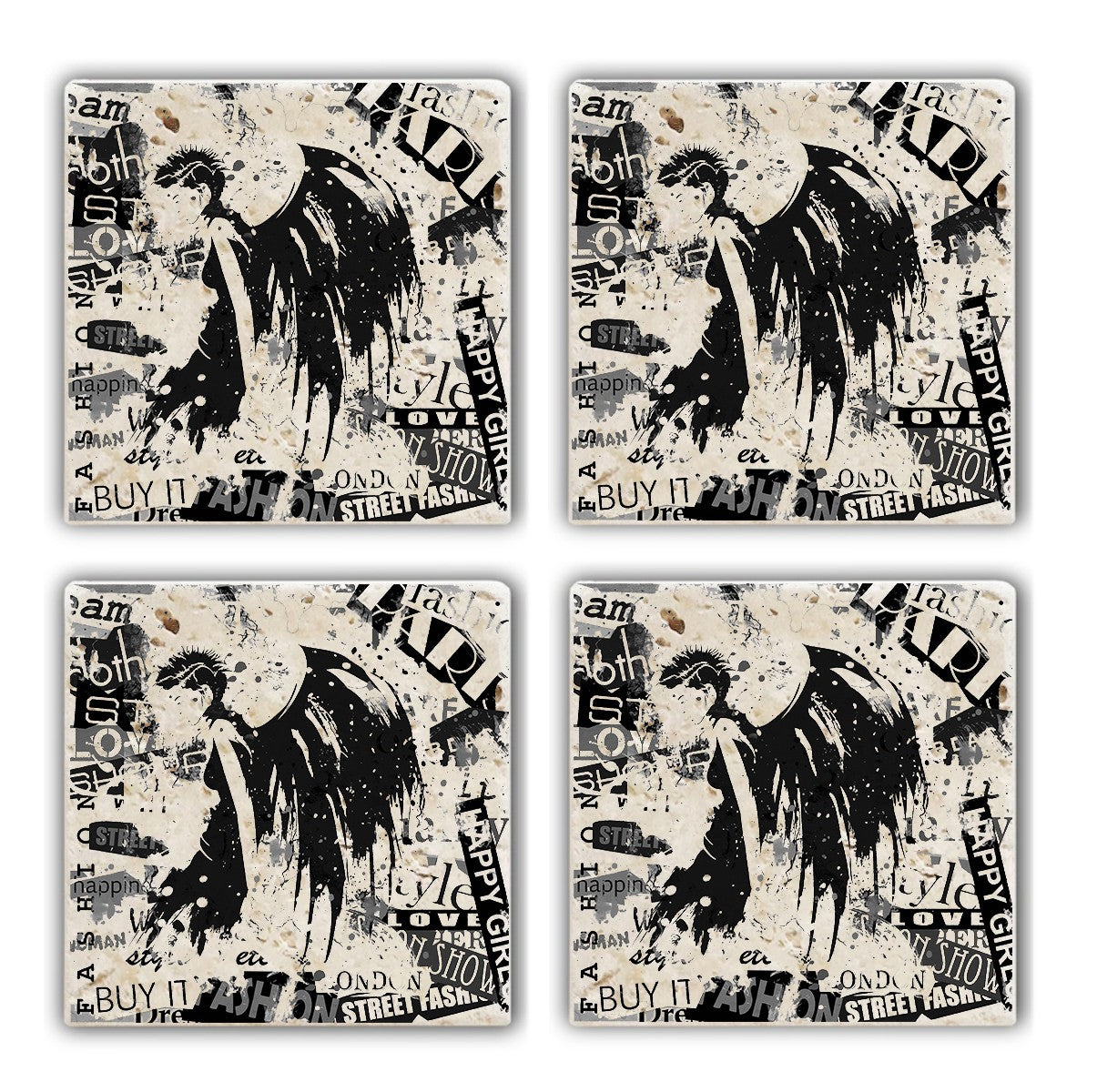 Tapete de vidro – 10 x 10 x 1 cm – Multicolorido – Pedra natural