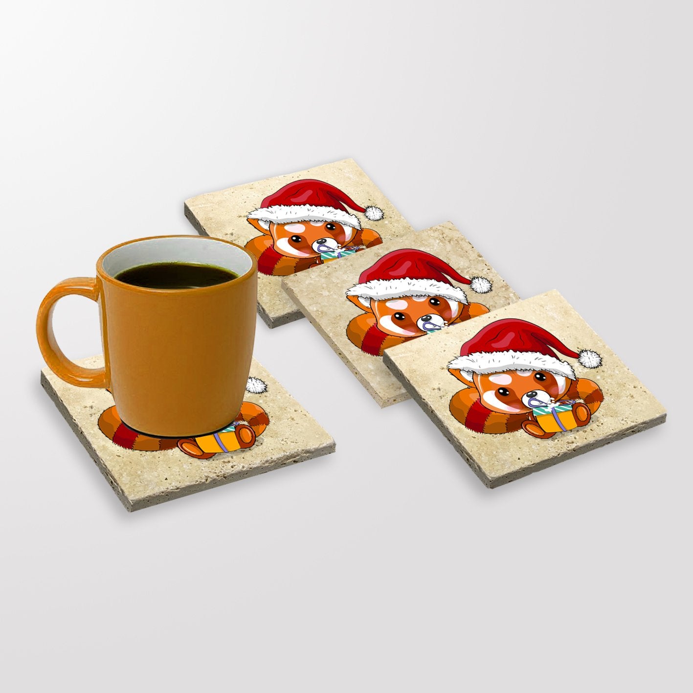 Tapete de vidro em pedra natural – 10 x 10 x 1 cm – Multicolorido