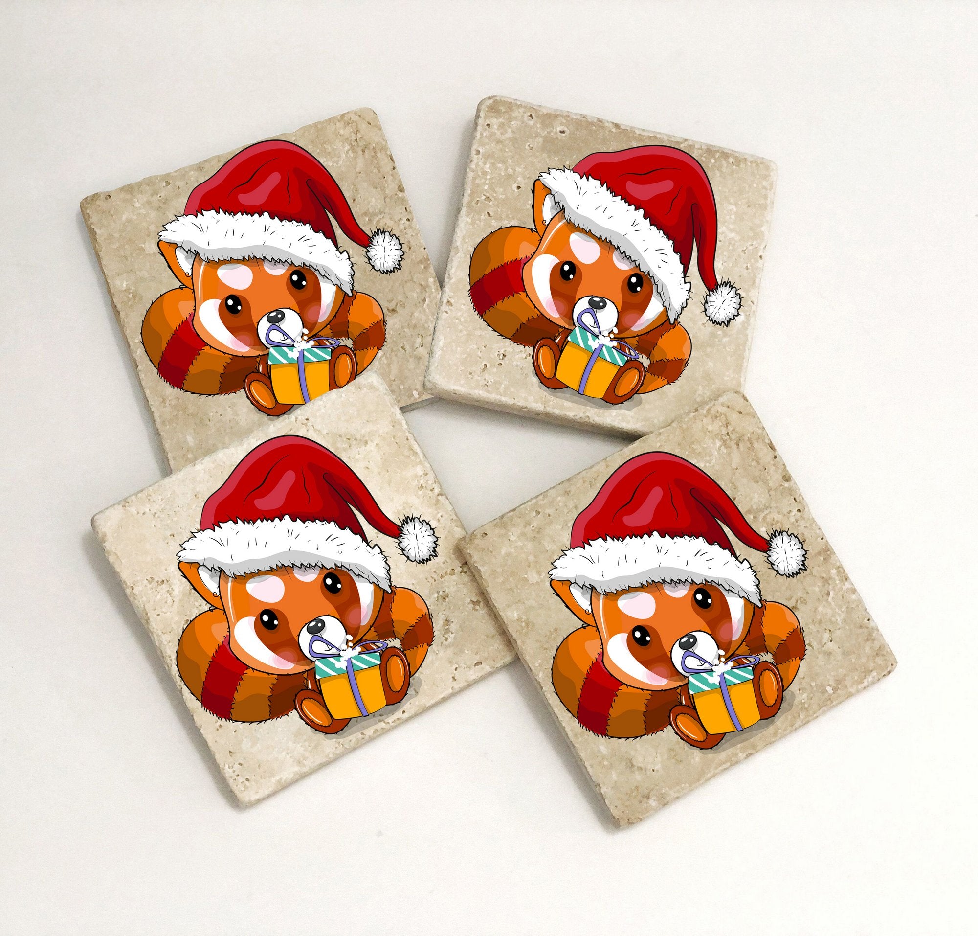 Tapete de vidro em pedra natural – 10 x 10 x 1 cm – Multicolorido