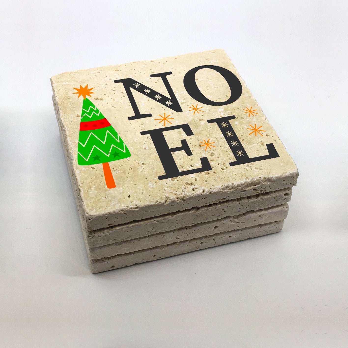 Tapete de vidro – 10 x 10 x 1 cm – Multicolorido – Pedra natural