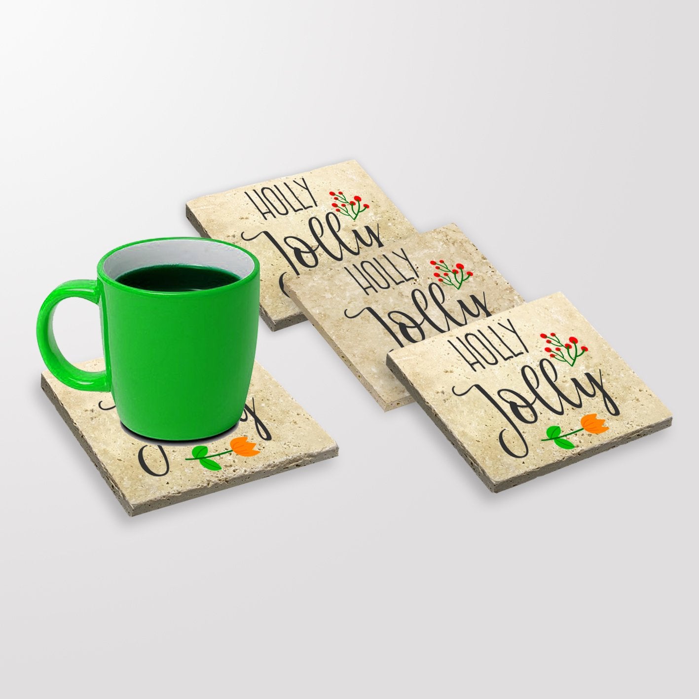 Tapete de vidro – 10 x 10 x 1 cm – Multicolorido – Pedra natural