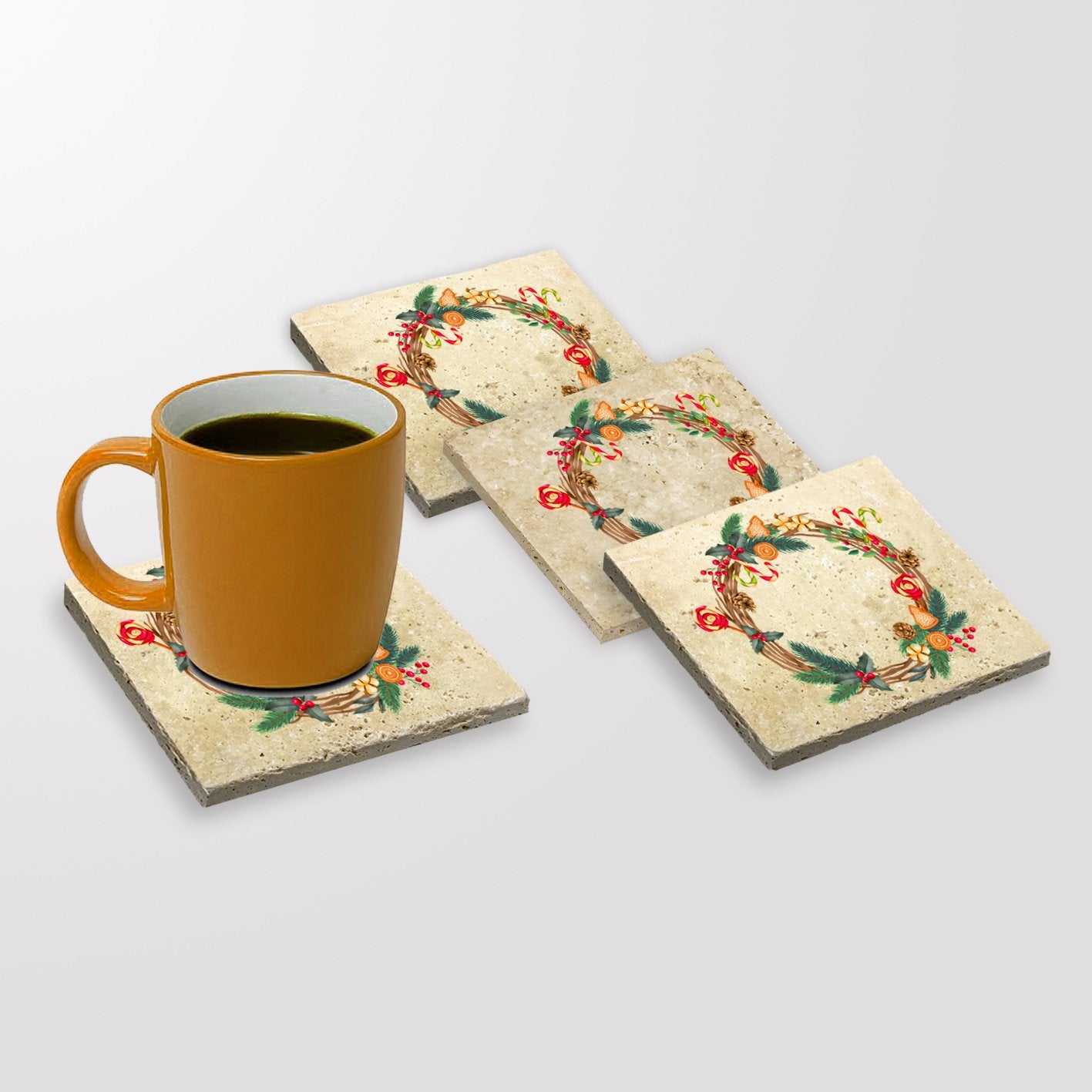 Tapete de vidro – 10 x 10 x 1 cm – Multicolorido – Pedra 100% natural