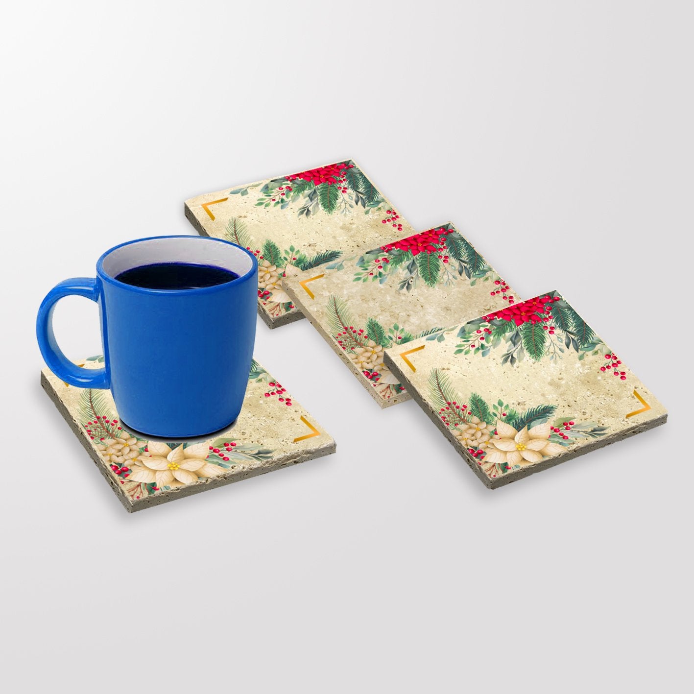 Tapete de vidro – 10 x 10 x 1 cm – Multicolorido – 100% pedra natural