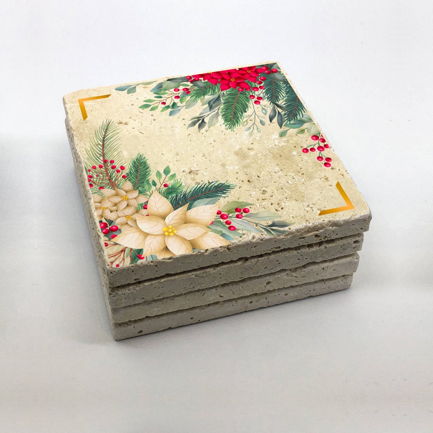 Tapete de vidro – 10 x 10 x 1 cm – Multicolorido – 100% pedra natural