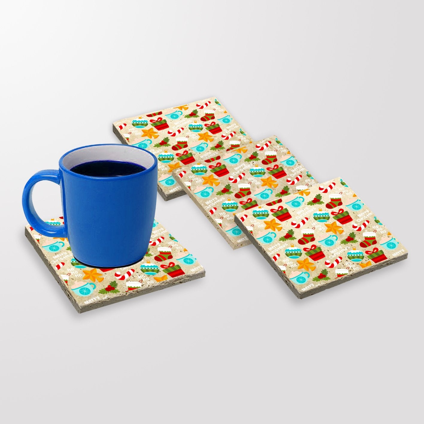 Tapete de vidro – 10 x 10 x 1 cm – Multicolorido – Pedra 100% natural