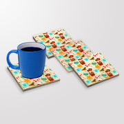 Tapete de vidro – 10 x 10 x 1 cm – Multicolorido – Pedra 100% natural