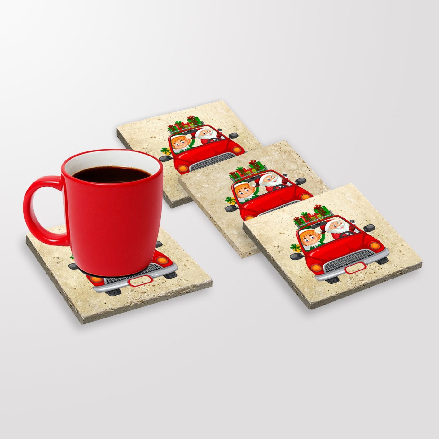 Tapete de vidro – 10 x 10 x 1 cm – Multicolorido – Pedra natural