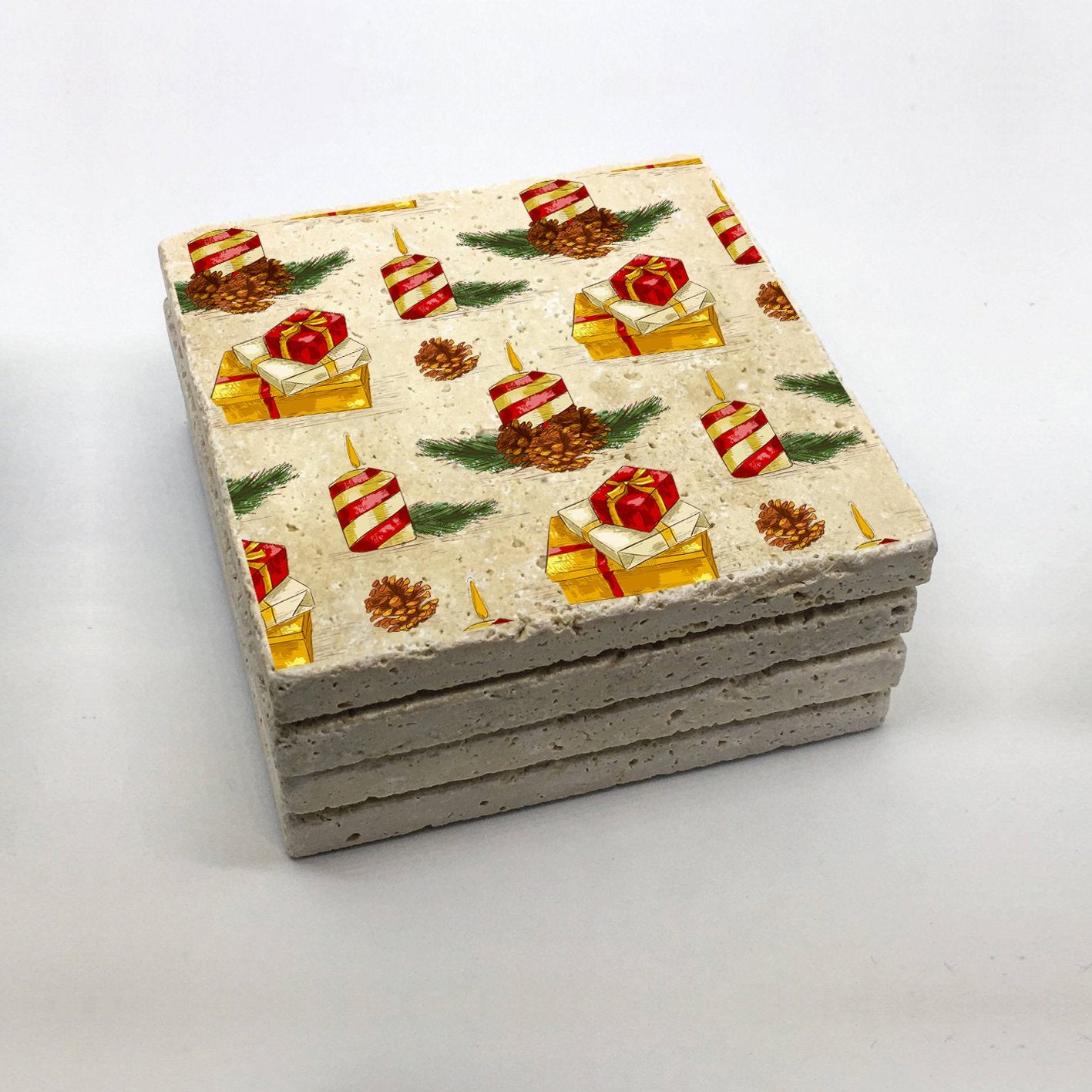 Tapete de vidro – 10 x 10 x 1 cm – Multicolorido – Pedra 100% natural