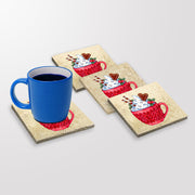 Tapete de vidro – 10 x 10 x 1 cm – Multicolorido – Pedra natural