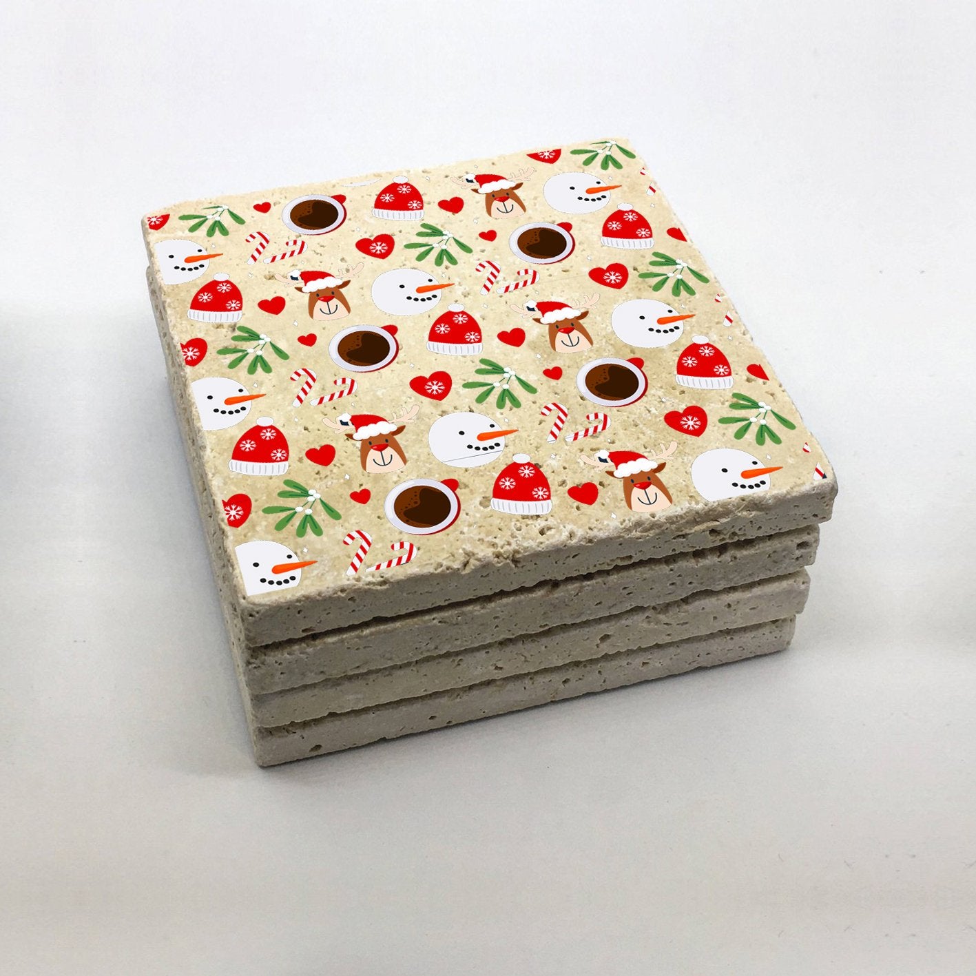 Tapete de vidro – 10 x 10 x 1 cm – Multicolorido – Pedra natural